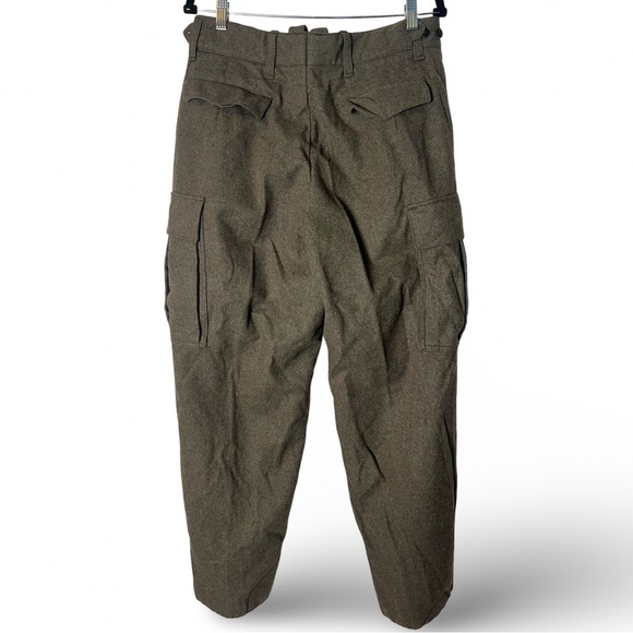 Men's Vintage British Army Wool Cargo Pants‎ Brown – Sz. 33 - Picture 2 of 9